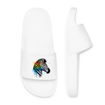 Zebra - Frauen Badelatschen - Weiß - Vorne