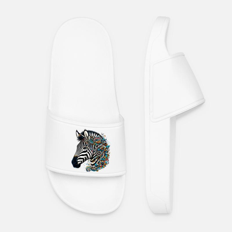 Zebra - Frauen Badelatschen - Weiß