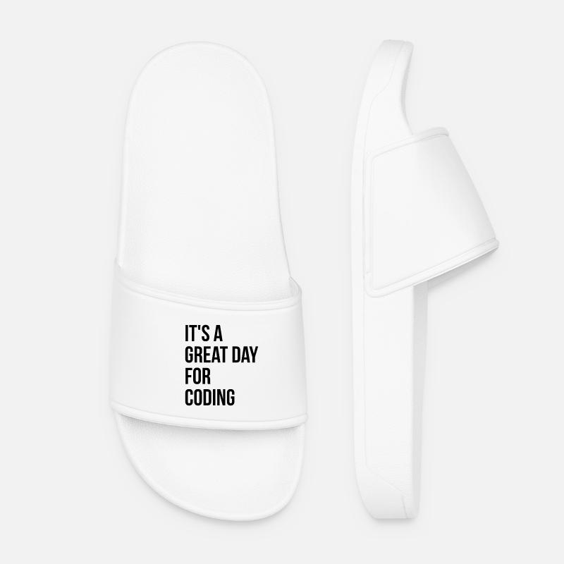 codage - Claquettes Femme - blanc