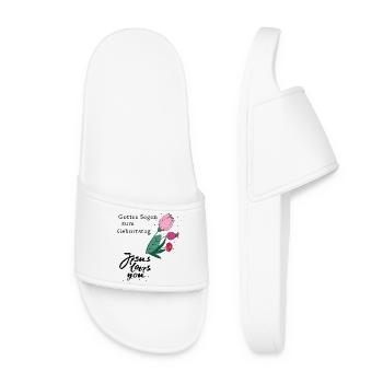 God's blessing on your birthday - Women’s Pool Sliders - white - Front