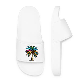 Palm tree - Women’s Pool Sliders - white - Front