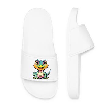 Cute Dino - Frauen Badelatschen - Weiß - Vorne