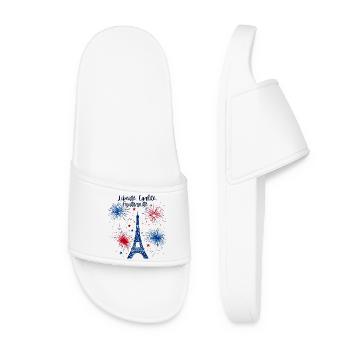 Liberté Egalité Fraternité - Claquettes Femme - blanc - Devant