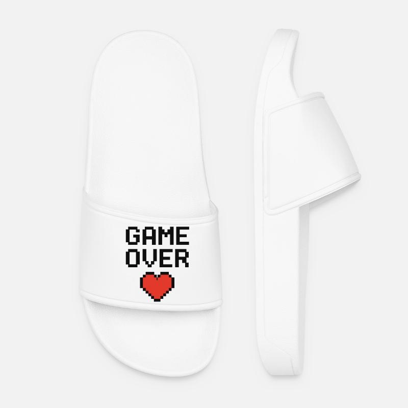 Pixel Heart Game Lover Design - Frauen Badelatschen - Weiß