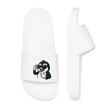 Cooler Pinguin mit Sonnenbrille Cartoon Arktis - Frauen Badelatschen - Weiß - Vorne