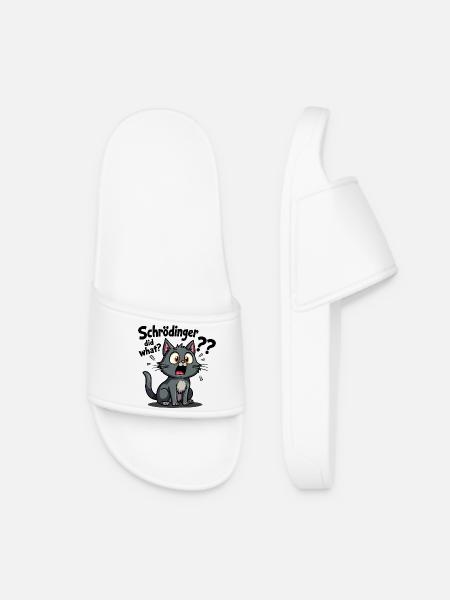 Schrödinger's cat - the nightmare of cute cats - Women’s Pool Sliders - white