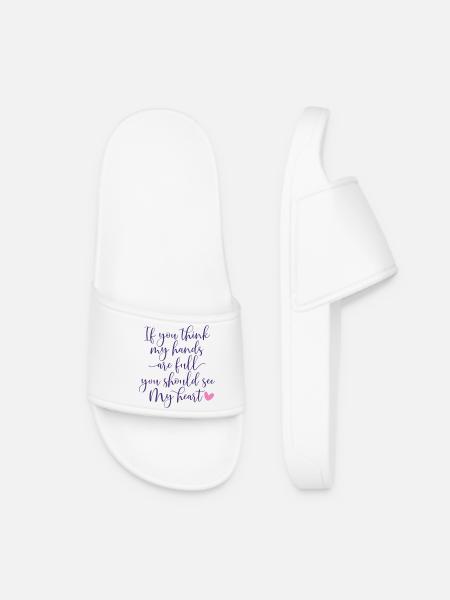 Inspirierendes handschriftliches Zitat-Design - Frauen Badelatschen - Weiß