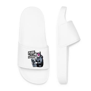 Rebel Cat Purr for Survival - Women’s Pool Sliders - white - Front