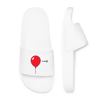 •	„Pop the Balloon – Bold Graphic Design - Frauen Badelatschen - Weiß - Vorne