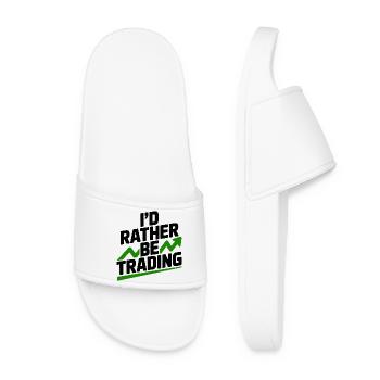 I’d Rather Be Trading - Women’s Pool Sliders - white - Front