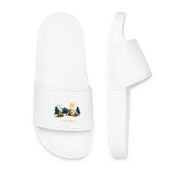 Adventure Nature Camping Illustration - Women’s Pool Sliders - white - Front