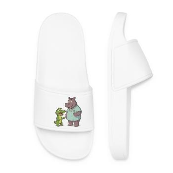 Hippo dentiste et Crocodile Aventure - Claquettes Femme - blanc - Devant