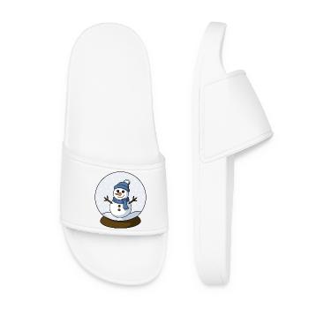 Bonhomme de neige dans une boule à neige - Claquettes Femme - blanc - Devant