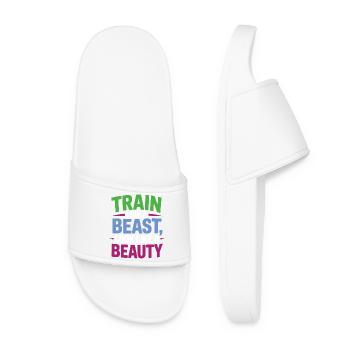 Entraînez-vous comme une bête, ressemblez à une beauté - Claquettes Femme - blanc - Devant