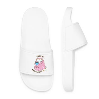 Funny Winter Quotes - Women’s Pool Sliders - white - Front