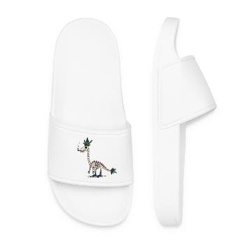 Stoner Dino Skeleton Joint & Flowers - Women’s Pool Sliders - white - Front