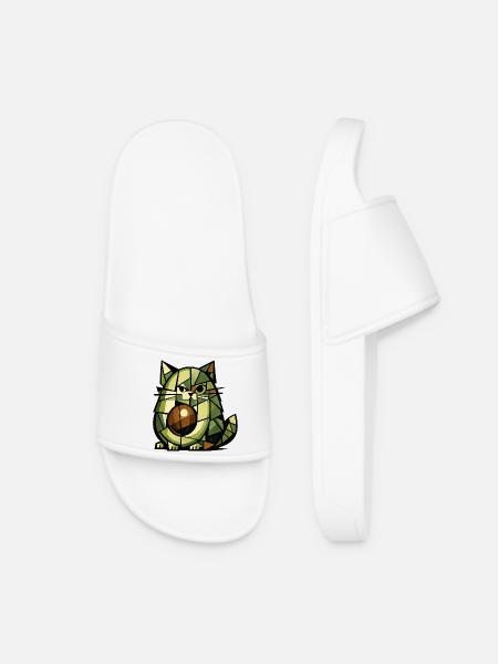 Version cubisme AvoCat - Claquettes Femme - blanc