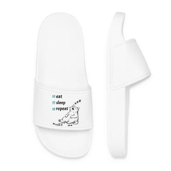 Eat Sleep Repeat – Cute Cat Life Checklist - Women’s Pool Sliders - white - Front