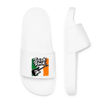 Electric Guitar St Patrick Flag Rock Gift - Women’s Pool Sliders - white - Front