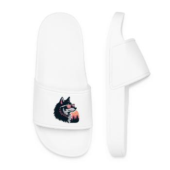 Loup chic au soleil et lunettes - Claquettes Femme - blanc - Devant