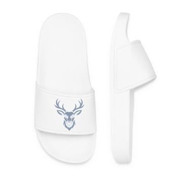 Blue Deer Head - Women’s Pool Sliders - white - Front