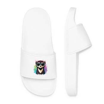 Loutre arc-en-ciel lunettes bleues - Claquettes Femme - blanc - Devant