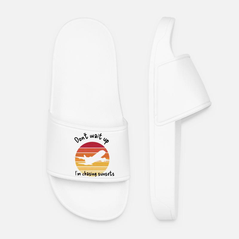 Sunset Airplane Vielflieger Geschenk - Frauen Badelatschen - Weiß
