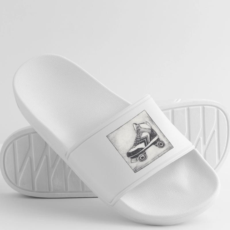 Roller Roller Retro - Sculpté à la main imprimable Claquettes Femme