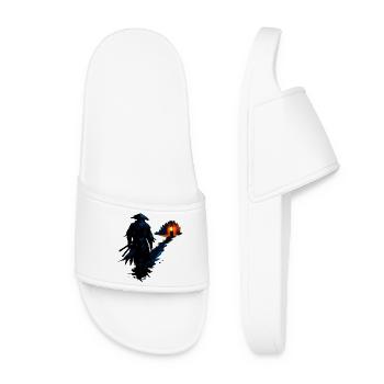 Sentier urbain nocturne samouraï avec lanterne - Claquettes Femme - blanc - Devant