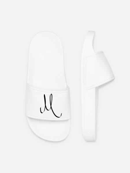 Letter M - Women’s Pool Sliders - white