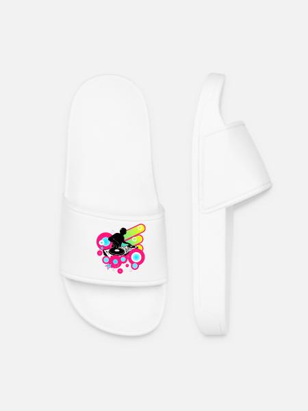 DJ Neon Groove Balls and Beats Frutiger Metro - Women’s Pool Sliders - white