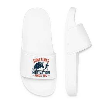 Trailrunning – Manchmal findet dich die Motivation - Frauen Badelatschen - Weiß - Vorne