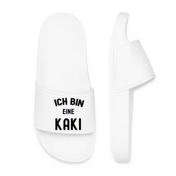 ICH BIN EINE KAKI Karneval Kostüm Kakipflaume Kaki - Frauen Badelatschen - Weiß - Vorne
