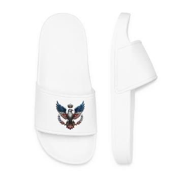 Royal US Eagle – Liberty & Crown Coat of Arms - Women’s Pool Sliders - white - Front