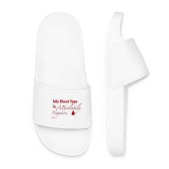 Groupe sanguin AB- - Claquettes Femme - blanc - Devant
