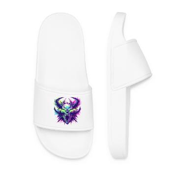 Furious skeleton head with pop art style - Women’s Pool Sliders - white - Front