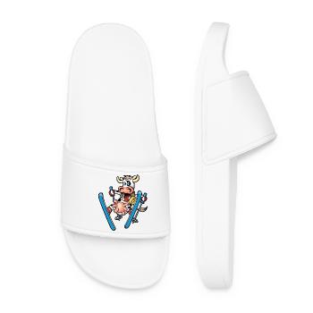 Cow skiing - Women’s Pool Sliders - white - Front