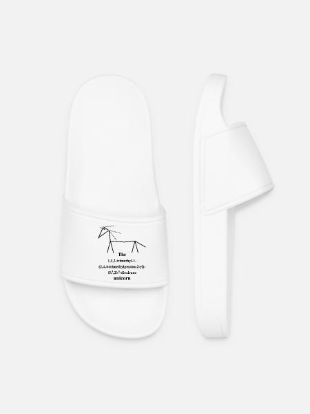 Unicorn - Nerd IUPAC Nomenclature - Chemistry - black - Women’s Pool Sliders - white