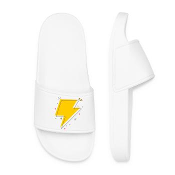Dynamic Ray in Yellow and Black - Women’s Pool Sliders - white - Front