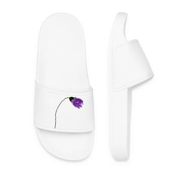 Violette Blume mit abstrakter Oberfläche - Frauen Badelatschen - Weiß - Vorne