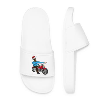 Motorcyclists Christmas - Women’s Pool Sliders - white - Front