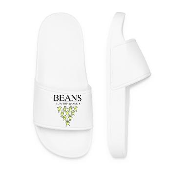 Vegan bean cool saying - Women’s Pool Sliders - white - Front