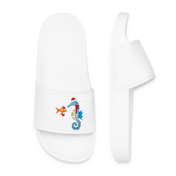 Fish and seahorses in Christmas spirit - Women’s Pool Sliders - white - Front