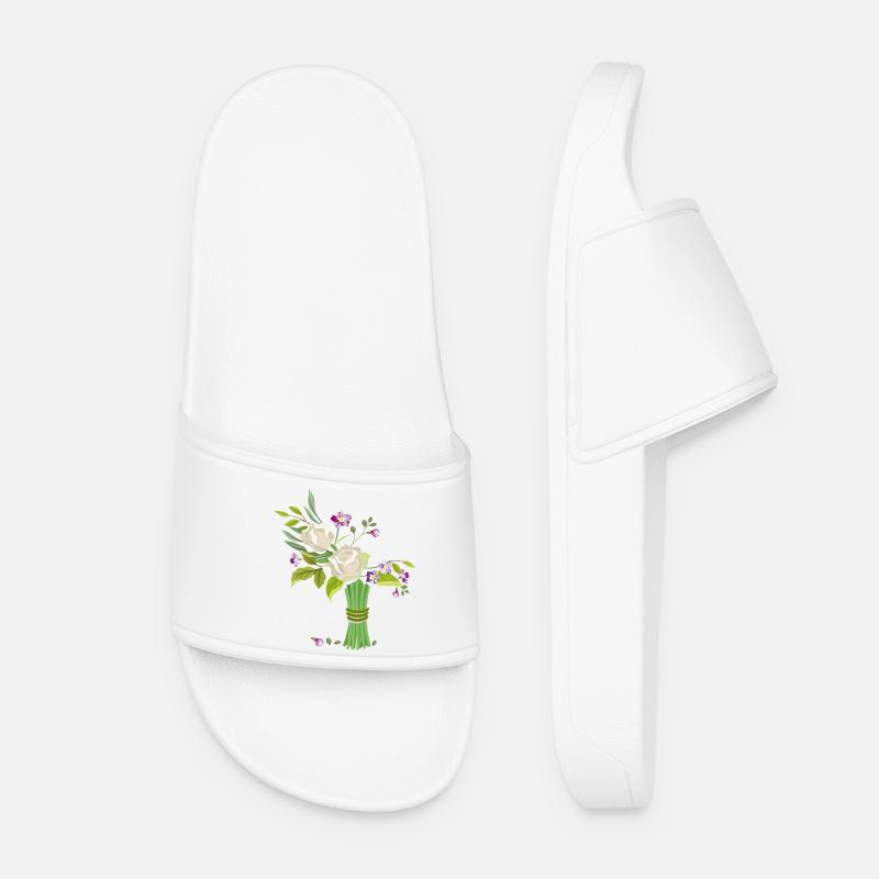 Blumenstrauss - Frauen Badelatschen - Weiß