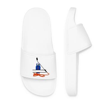 Roofers company Monogram logo gas bottle - Women’s Pool Sliders - white - Front
