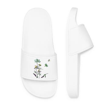 Herbes, camomille, abeilles - Claquettes Femme - blanc - Devant