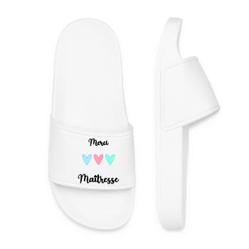 MERCI. MERCI MAÎTRESSE. CADEAU MAÎTRESSE. VACANCES - Claquettes Femme - blanc - Devant
