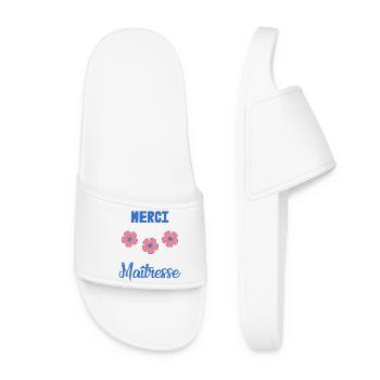 MERCI. MERCI MAÎTRESSE. CADEAU MAÎTRESSE. VACANCES - Claquettes Femme - blanc - Devant