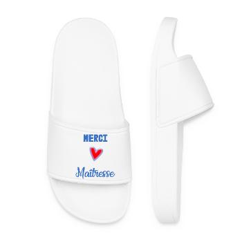 MERCI. MERCI MAÎTRESSE. CADEAU MAÎTRESSE. VACANCES - Claquettes Femme - blanc - Devant