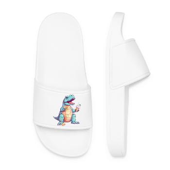 T-Rex maladroit à la crème glacée - Claquettes Femme - blanc - Devant